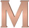 copper flat cut lettering