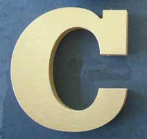 Foam letters with metal laminate Foam letter with metal face