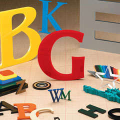 Flat acrylic plexiglas wall letters