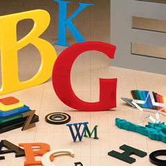 Acrylic flat cut plastic lettering