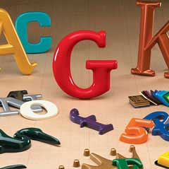 formed plastic letters